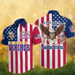 NFL Minnesota Vikings America 250th Semiquincentennial Patriotic Hawaiian Shirt NFL Minnesota Vikings America 250th Semiquincentennial Patriotic Hawaiian Shirt
