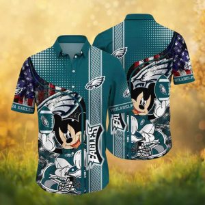NFL Philadelphia Eagles Mickey Mouse Football Patriotic US Flag Hawaiian Shirt NFL Philadelphia Eagles Mickey Mouse Football Patriotic US Flag Hawaiian Shirt
