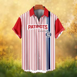 New England Patriots Classic Pinstripe Team Spirit Hawaiian Shirt