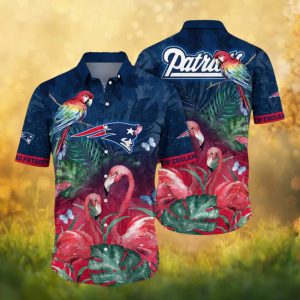 New England Patriots Exotic Flamingo & Parrot NFL Hawaiian Shirt