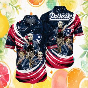 New England Patriots Horror Mashup Hawaiian Shirt Freddy & Jason Fan Gear New England Patriots Horror Mashup Hawaiian Shirt Freddy & Jason Fan Gear