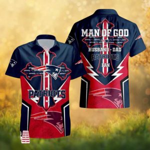 New England Patriots Man Of God Husband Dad Christian Hawaiian Shirt
