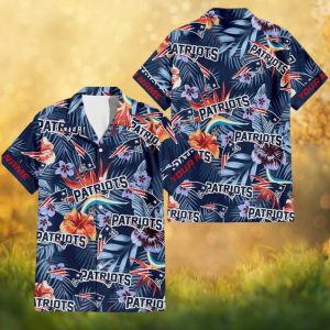 New England Patriots Personalized Tropical Hibiscus NFL Hawaiian Shirt
