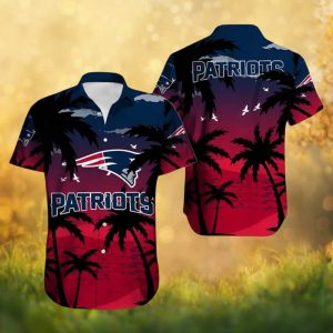 New England Patriots Sunset Beach Silhouette Hawaiian Shirt NFL Fan Gear