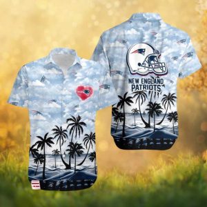 New England Patriots Tropical Beach Paradise Cloud Hawaiian Shirt