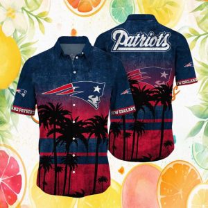New England Patriots Tropical Sunset Palm Tree Hawaiian Shirt New England Patriots Tropical Sunset Palm Tree Hawaiian Shirt