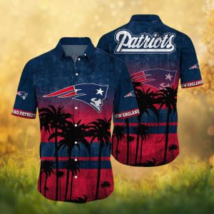 New England Patriots Tropical Sunset Palm Tree Hawaiian Shirt