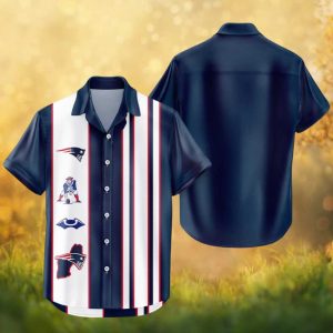 New England Patriots Vintage Stripe NFL Hawaiian Shirt Men's Game Day Apparel