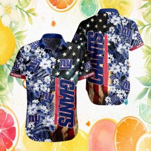 New York Giants American Flag Patriotic Floral NFL Hawaiian Shirt New York Giants American Flag Patriotic Floral NFL Hawaiian Shirt
