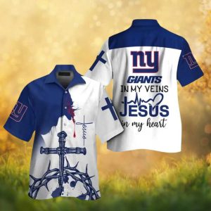 New York Giants Faith Jesus In My Heart Catholic Hawaiian Shirt