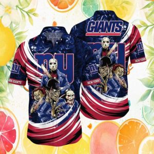 New York Giants Horror Movie Villains Mashup NFL Halloween Hawaiian Shirt New York Giants Horror Movie Villains Mashup NFL Halloween Hawaiian Shirt