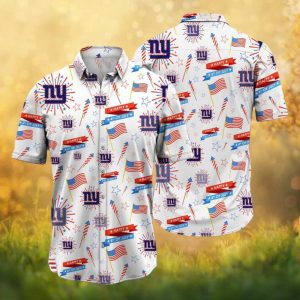 New York Giants NFL Patriotic Fireworks Summer Party Hawaiian Shirt