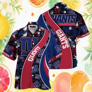 New York Giants Tropical Hibiscus Floral NFL Hawaiian Shirt New York Giants Tropical Hibiscus Floral NFL Hawaiian Shirt