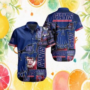 New York Giants Vintage Collage Style NFL Button Up Hawaiian Shirt New York Giants Vintage Collage Style NFL Button Up Hawaiian Shirt
