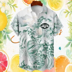 New York Jets The Great Wave Hawaiian Shirt NFL Ocean Series New York Jets The Great Wave Hawaiian Shirt NFL Ocean Series