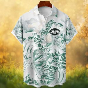New York Jets The Great Wave Hawaiian Shirt NFL Ocean Series