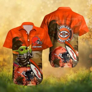 Personalized Cleveland Browns Dawg Pound Grogu Baby Yoda NFL Hawaiian Shirt