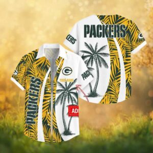 Personalized Green Bay Packers Palm Tree Beach Hawaiian Shirt