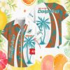 Miami Dolphins Tropical Beach Hawaiian Shirt Palm Tree & Player Silhouettes Miami Dolphins Tropical Beach Hawaiian Shirt Palm Tree & Player Silhouettes