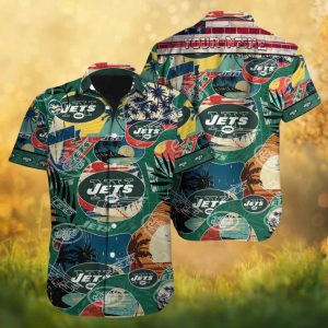 Personalized New York Jets Vintage Tropical Beach Hawaiian Shirt Personalized New York Jets Vintage Tropical Beach Hawaiian Shirt