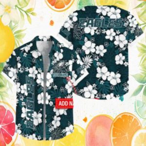 Personalized Philadelphia Eagles Midnight Green Floral Tropical Hawaiian Shirt Custom NFL Gear Personalized Philadelphia Eagles Midnight Green Floral Tropical Hawaiian Shirt Custom NFL Gear