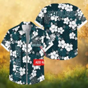 Personalized Philadelphia Eagles Midnight Green Floral Tropical Hawaiian Shirt Custom NFL Gear