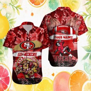 Personalized San Francisco 49ers Hawaiian Shirt Custom Name NFL Beach Wear Personalized San Francisco 49ers Hawaiian Shirt Custom Name NFL Beach Wear