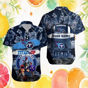 Personalized Tennessee Titans Titan Up Tropical Floral NFL Hawaiian Shirt Personalized Tennessee Titans Titan Up Tropical Floral NFL Hawaiian Shirt