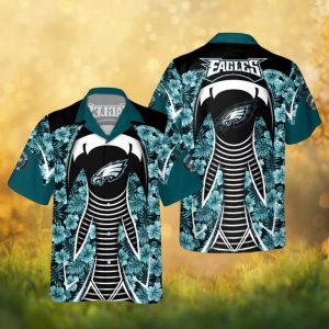 Philadelphia Eagles Abstract Floral V Shape Stripe Tropical Hawaiian Shirt Philadelphia Eagles Abstract Floral V Shape Stripe Tropical Hawaiian Shirt