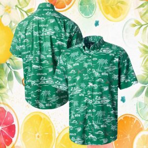 Philadelphia Eagles Classic Green & White Island Scene Hawaiian Shirt
