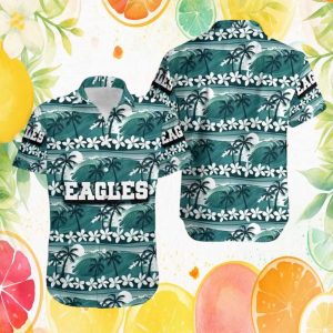 Philadelphia Eagles Floral Sunset Hibiscus Tropical Hawaiian Shirt