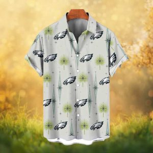Philadelphia Eagles Mid Century Atomic Palm Retro Hawaiian Shirt