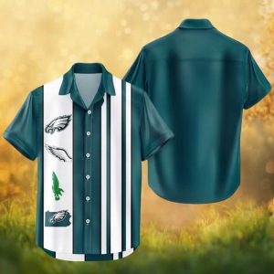 Philadelphia Eagles Midnight Green Stripe NFL Hawaiian Shirt Men's Sportswear