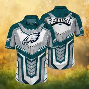 Philadelphia Eagles NFL Armor Concept Graphic Hawaiian Shirt Silver & Teal Philadelphia Eagles NFL Armor Concept Graphic Hawaiian Shirt Silver & Teal