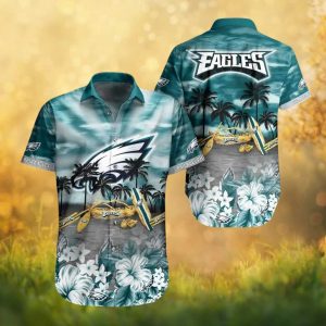 Philadelphia Eagles Tropical Beach Surfboard Hibiscus Hawaiian Shirt Philadelphia Eagles Tropical Beach Surfboard Hibiscus Hawaiian Shirt