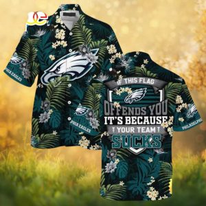 Philadelphia Eagles Tropical Hawaiian Shirt Funny Football Fan Button Down