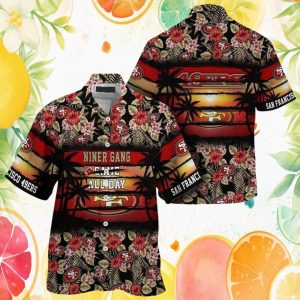 San Francisco 49ers Niner Gang Sunset Beach Tropical Hawaiian Shirt San Francisco 49ers Niner Gang Sunset Beach Tropical Hawaiian Shirt