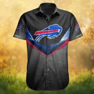 Buffalo Bills Diamond Plate SHawaiian Shirtl Texture Industrial Logo Hawaiian Shirt