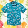 Reyn Spooner MLB Tampa Bay Rays Hawaiian Shirt Light Blue Tropical Manta Ray Print Reyn Spooner MLB Tampa Bay Rays Hawaiian Shirt Light Blue Tropical Manta Ray Print