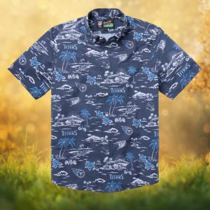 Reyn Spooner NFL Tennessee Titans Navy Blue Coastal Button Down Hawaiian Shirt