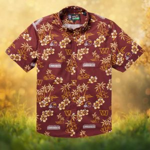 Reyn Spooner NFL Washington Commanders Burgundy Floral Button Down Hawaiian Shirt