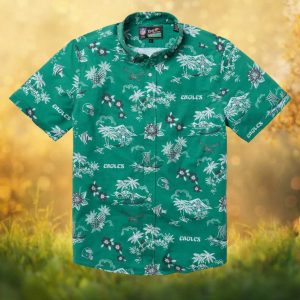 Reyn Spooner Philadelphia Eagles Green Scenic Allover Print Button Down Hawaiian Shirt