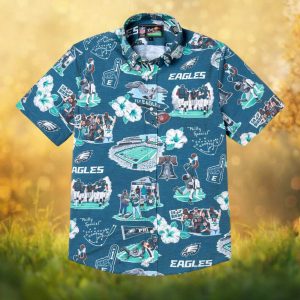 Reyn Spooner Philadelphia Eagles “Philly Special” Heritage Teal Hawaiian Shirt