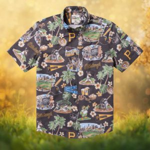 Reyn Spooner Pittsburgh Pirates MLB Stadium Scenic Button Down Hawaiian Shirt