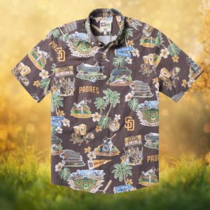 Reyn Spooner San Diego Padres Brown Scenic Stadium Hawaiian Shirt