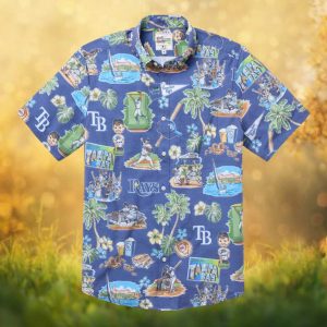 Reyn Spooner Tampa Bay Rays Scenic Baseball & Palm Trees Hawaiian Shirt
