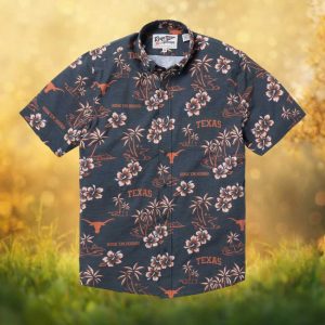 Reyn Spooner Texas Longhorns NCAA Charcoal Hook 'Em Horns Hawaiian Shirt