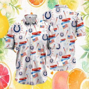 Indianapolis Colts Happy 4th of July Independence Day Fireworks Hawaiian Shirt Indianapolis Colts Happy 4th of July Independence Day Fireworks Hawaiian Shirt