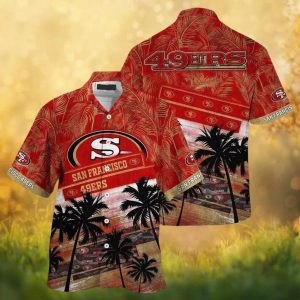 San Francisco 49ers Sunset Palm Trees Beach Style Summer Hawaiian Shirt San Francisco 49ers Sunset Palm Trees Beach Style Summer Hawaiian Shirt