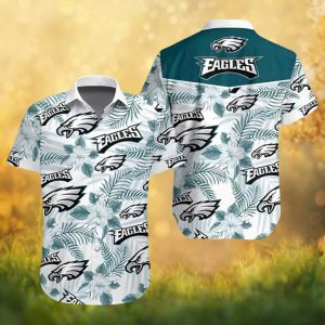 Philadelphia Eagles White Floral Tropical Pattern Hawaiian Shirt Hawaiian Shirt